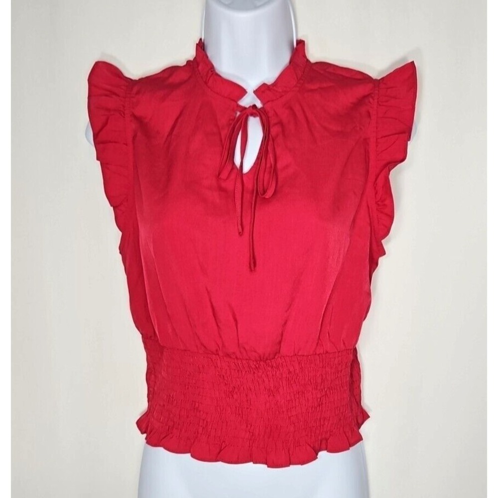 Paper Crane Women's Pink Smocked‎ Waist Sleeveless Blouse Size Medium NWT